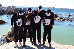 Penguin photoshoots in our onesies before our meet and greets with the actual penguins.